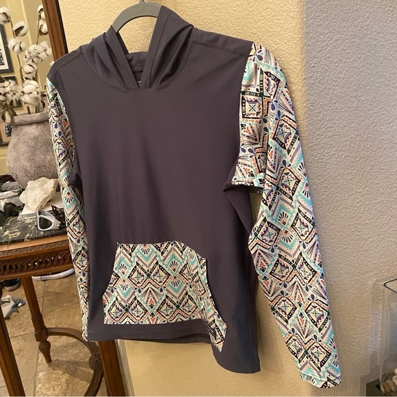 DAKINE Women Patterned Flow Hooded Rashguard UPF 50 Sun Long Sleeve Top-Medium - Picture 2 of 7